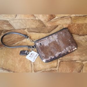 NWT Coach 46563 sequin wristlet